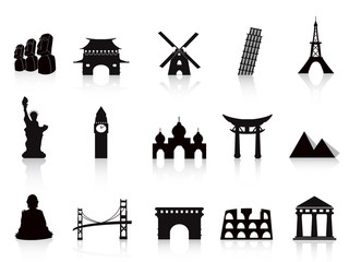 black landmark icons