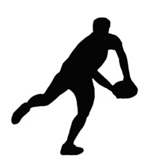 Sport Silhouette - Rugby Player Making Running Pass