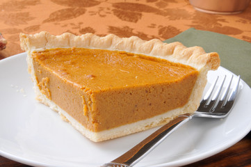 Slice of pumpkin pie