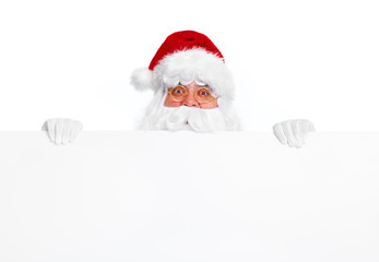 Santa Claus with poster.