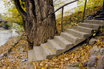 staircase in the old city park