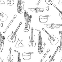 Fototapeta premium musical instruments pattern