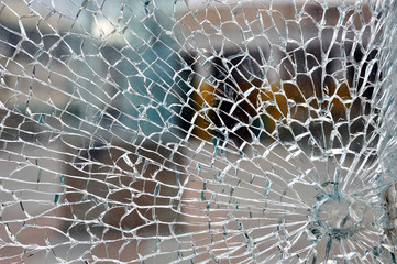 Cracked glass