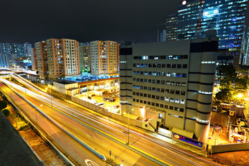 Fototapeta na wymiar traffic and urban at night