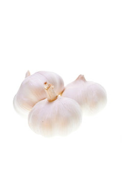 Garlic bulbs isolated on white background