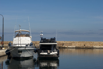 Fototapeta premium Two motorboats