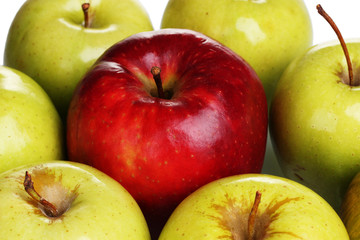 juicy sweet apples closeup