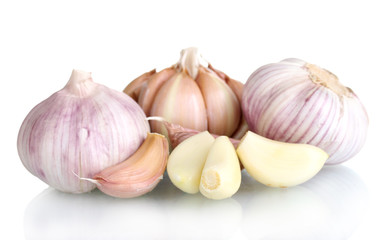 fresh garlic isolated on white