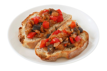 Toasts with vegetables