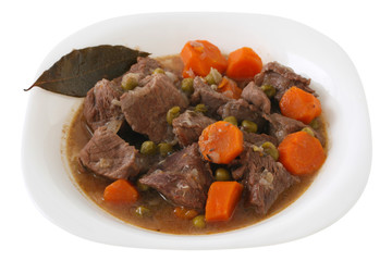 Stew beef on plate