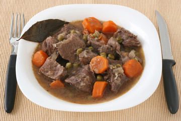 Stew beef on plate