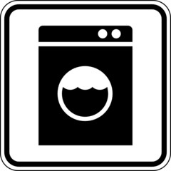 Waschmaschine Waschraum Schild Zeichen Symbol
