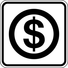 Dollar $ Währung Zahlungsmittel Schild Zeichen Symbol