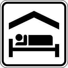Hotel Bett Unterkunft Gasthaus Schild Zeichen Symbol
