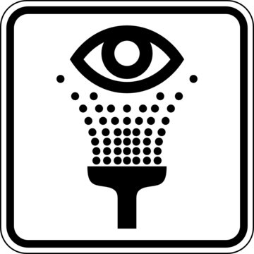 Augendusche Schwarz Reinigen Schild Zeichen Symbol