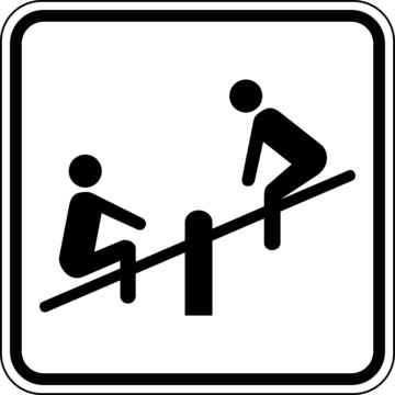 Kinderspielplatz Wippe Spielger&auml;te Schild Zeichen Symbol
