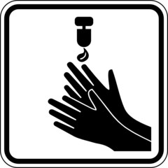 Handdesinfektion Händedesinfektion Schild Zeichen Symbol