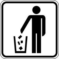 Mülleimer Entsorgung Wegwerfen Schild Zeichen Symbol
