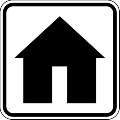 Hütte Haus wohnen Schild Zeichen Symbol