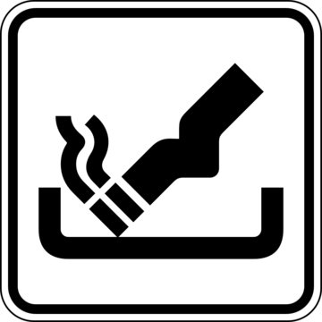 Aschenbecher Zigaretten Schild Zeichen Symbol