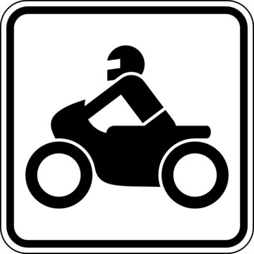 Motorradfahrer Zweirad Motorrad Schild Zeichen Symbol