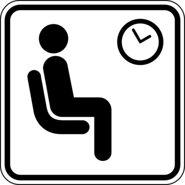 Wartezimmer Warteraum WartehalleSchild Zeichen Symbol