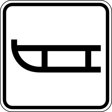Schlitten Rodel Winter Schild Zeichen Symbol Stock Vector | Adobe Stock