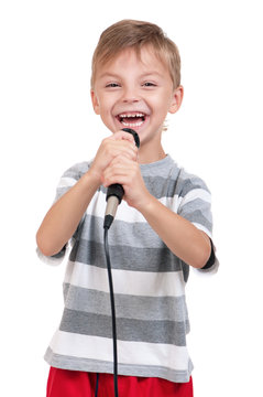 Boy with microphone
