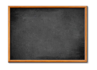 blank black board with wooden frame