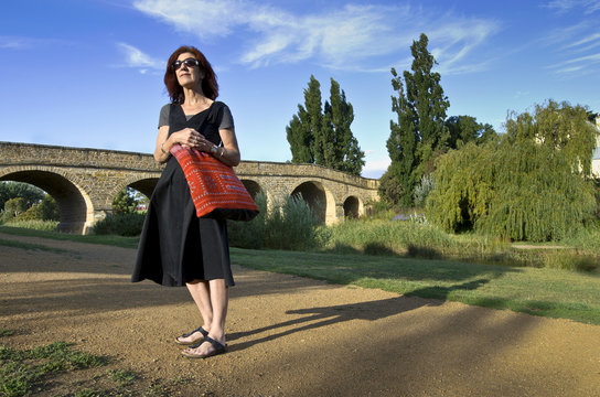 Woman At Richmond Bridge,Tasmania