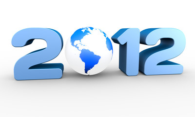 New Year 2012. A 3D rendering concept.