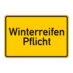 ortsschild winterreifen-pflicht I
