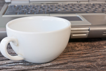 laptop  and coffee cup