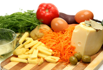 Fresh vegetables and cheese
