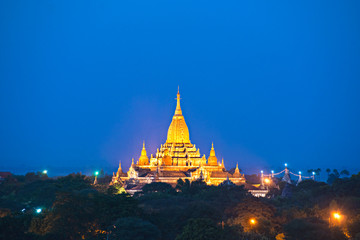 Ananda temple in bagan, Myanmar. .