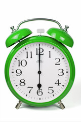 Wecker 6 Uhr / Six a clock  - grün / green