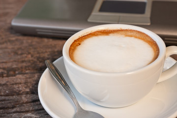 laptop  and coffee cup