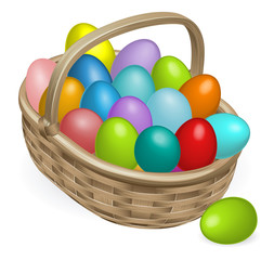 Naklejka premium Easter eggs basket illustration