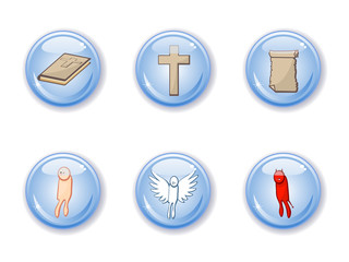 buttons set  religion