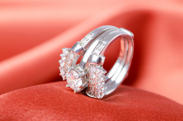 Fashion concept with ring on background