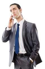 Fototapeta premium Young businessman talking on the phone