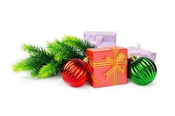 Christmas decoration on white background