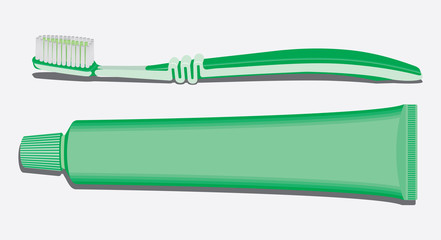 Dental brush with tooth paste