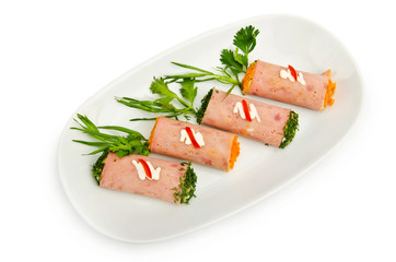 Canapes served in the plate