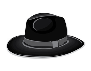 Black hat on the white background