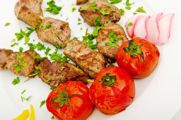 Kebabs served in the plate