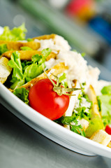 Ceasar salad served in restaurant