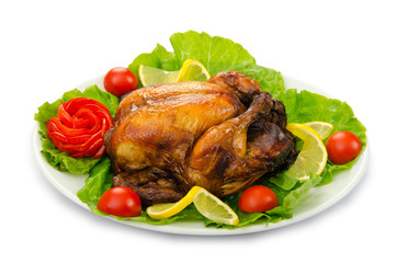 Turkey roasted and served in the plate