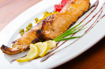 Fried fish in the plate