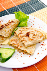 Meat pancakes in plate